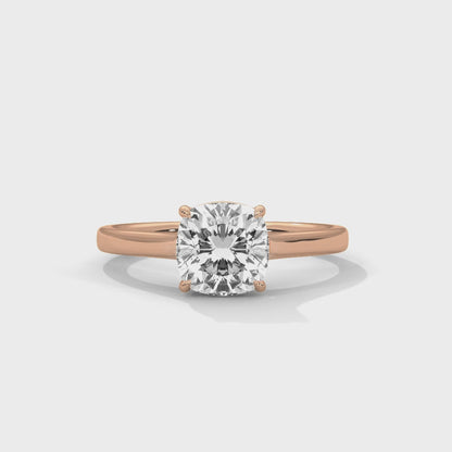 Cushion Cathedral Engagement Ring 18K Rose Gold | Lab Grown Diamond